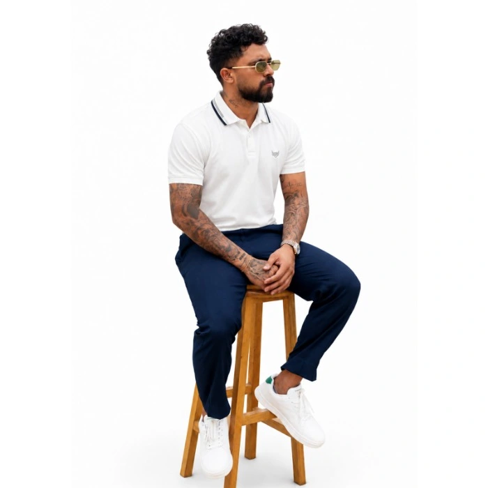 Signature Men S Casual White Color Polo T Shirt